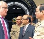 Union-Fraktionschef Kauder (CDU, links) traf in Kairo ausser mit dem ägyptischen Oberkommandierenden Al-Sisi (rechts) auch mit Papst Tawadros II. zusammen. Foto: dpa