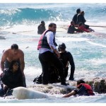 Rettung schiffbrüchiger Migranten vor Rhodos am Montag - AFP