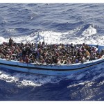 flüchtlingsboot auf dem Mittelmeer